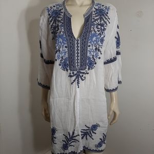 Johnny Was Beautiful Embroidered Cover Up Dress Sz XL